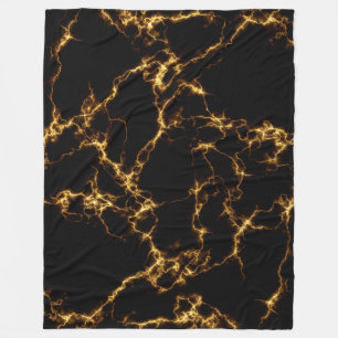 Elegant Marble style3 - Black Gold Fleece Deken