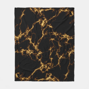 Elegant Marble style3 - Black Gold Fleece Deken