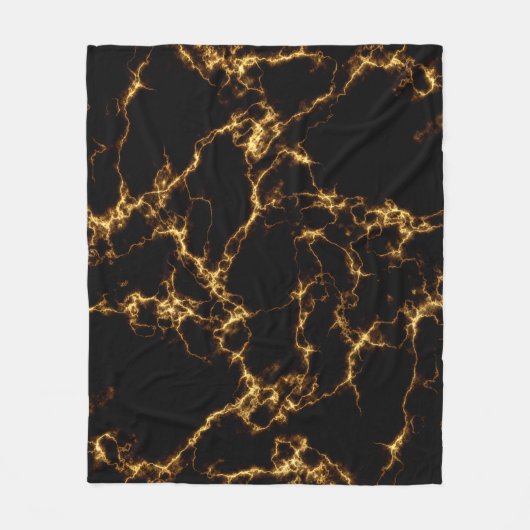 Elegant Marble style3 - Black Gold Fleece Deken (Voorkant)