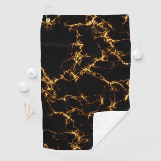 Elegant Marble style3 - Black Gold Golfhanddoek (Insitu)