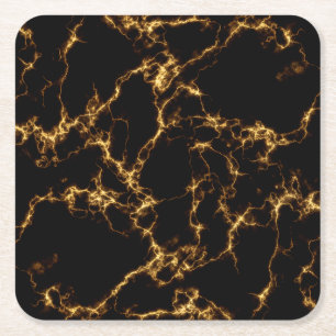 Elegant Marble style3 - Black Gold Kartonnen Onderzetters