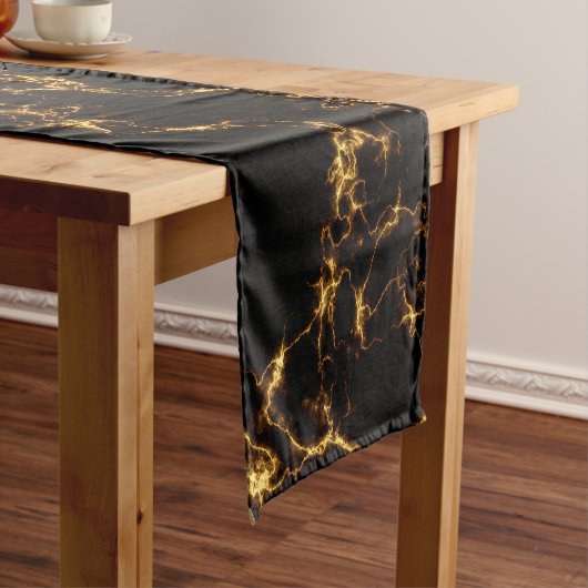 Elegant Marble style3 - Black Gold Korte Tafelloper (Voorbeeld)