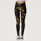 Elegant Marble style3 - Black Gold Leggings (Voorkant)