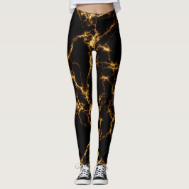 Elegant Marble style3 - Black Gold Leggings