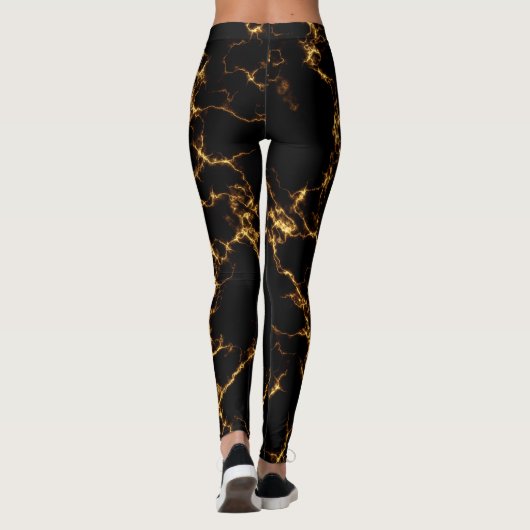 Elegant Marble style3 - Black Gold Leggings (Achterkant)