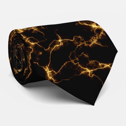 Elegant Marble style3 - Black Gold Stropdas (Opgerold)