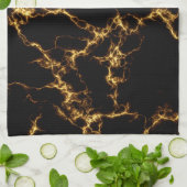 Elegant Marble style3 - Black Gold Theedoek (Gevouwen)
