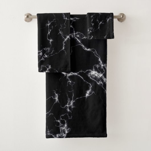 Elegant Marble style4 - Zwart-wit Bad Handdoek (Insitu)