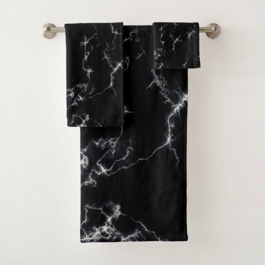 Elegant Marble style4 - Zwart-wit Bad Handdoek (Insitu)