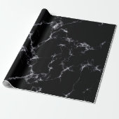 Elegant Marble style4 - Zwart-wit Cadeaupapier (Uitgerold)