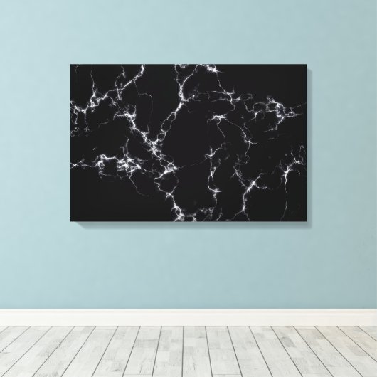 Elegant Marble style4 - Zwart-wit Canvas Afdruk (Insitu (Houten vloer))
