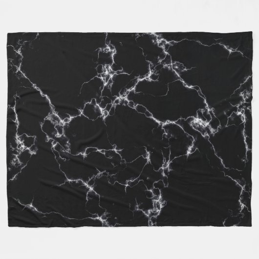 Elegant Marble style4 - Zwart-wit Fleece Deken (Voorkant (Horizontaal))