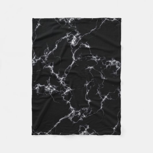 Elegant Marble style4 - Zwart-wit Fleece Deken (Voorkant)