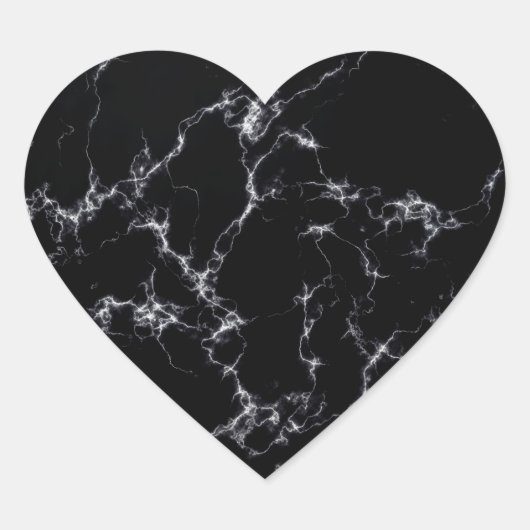 Elegant Marble style4 - Zwart-wit Hart Sticker (Voorkant)