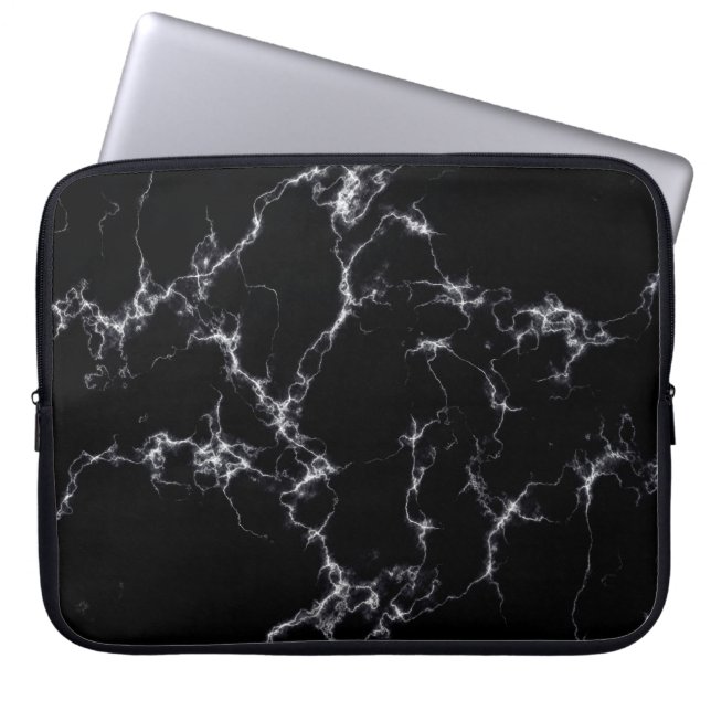 Elegant Marble style4 - Zwart-wit Laptop Sleeve (Voorkant)
