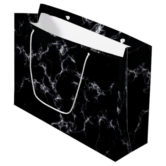 Elegant Marble style4 - Zwart-wit Large Cadeautasje (Voorkant Gekanteld)