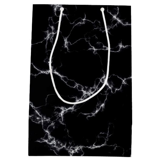 Elegant Marble style4 - Zwart-wit Medium Cadeauzakje (Achterkant)