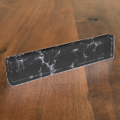 Elegant Marble style4 - Zwart-wit Naambordje (Zijkant)