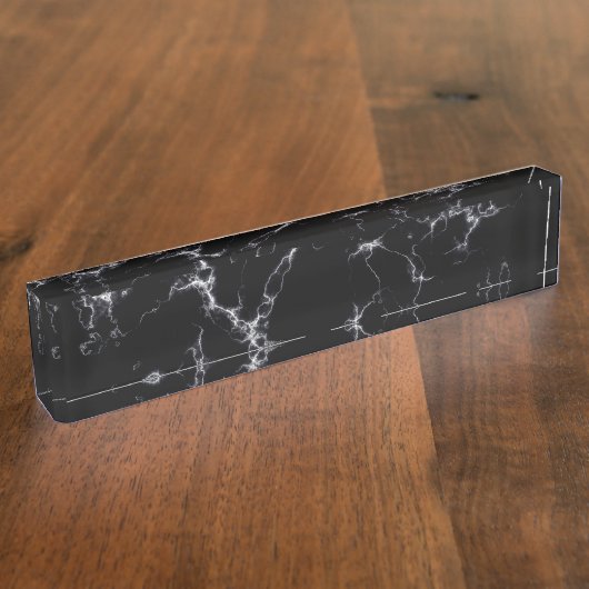 Elegant Marble style4 - Zwart-wit Naambordje (Zijkant)