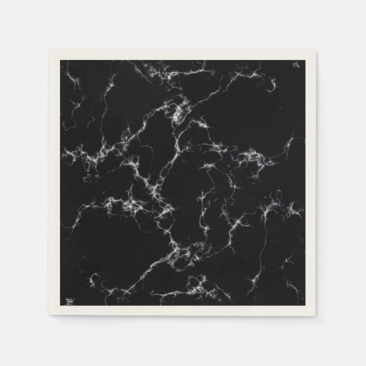 Elegant Marble style4 - Zwart-wit Servetten (Voorkant)