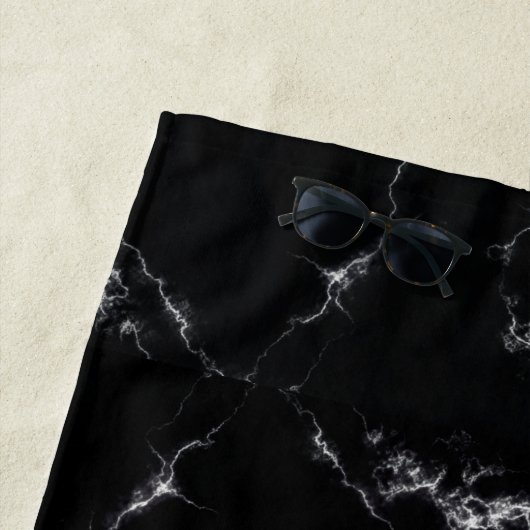 Elegant Marble style4 - Zwart-wit Strandlaken (In situ)