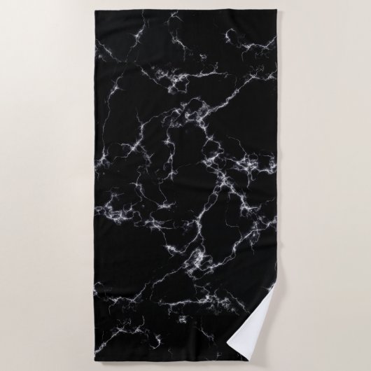 Elegant Marble style4 - Zwart-wit Strandlaken (Voorkant)