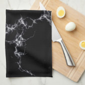 Elegant Marble style4 - Zwart-wit Theedoek (Quarter Fold)