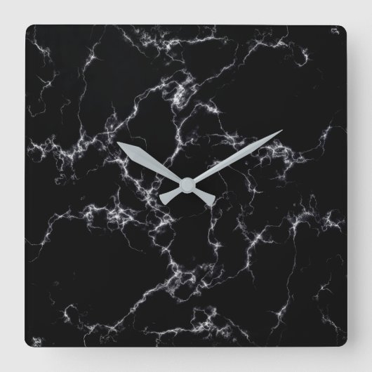 Elegant Marble style4 - Zwart-wit Vierkante Klok (Voorkant)