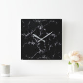 Elegant Marble style4 - Zwart-wit Vierkante Klok (Huis)