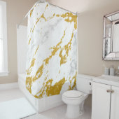 Elegant Marble style6 - Gold en White Douchegordijn (In situ)