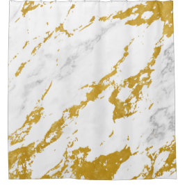Elegant Marble style6 - Gold en White Douchegordijn