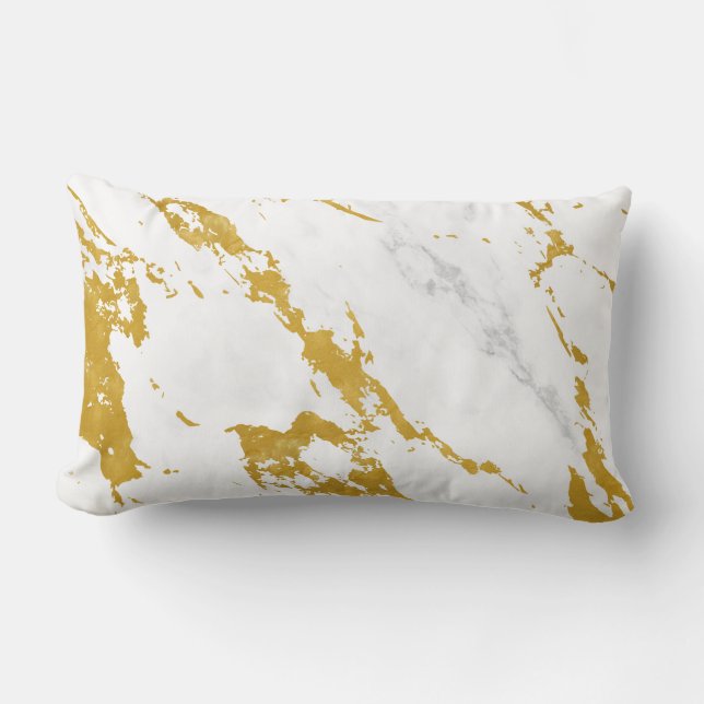 Elegant Marble style6 - Gold en White Kussen (Voorkant)