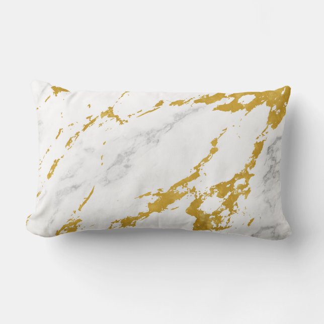 Elegant Marble style6 - Gold en White Kussen (Voorkant)