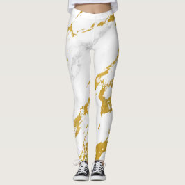 Elegant Marble style6 - Gold en White Leggings