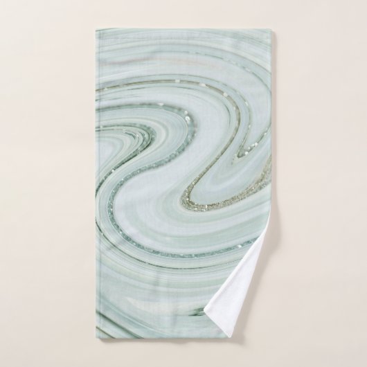 Elegant Marble Swirl Glitter Pattern Sparkle Glam Bad Handdoek (Handdoek)