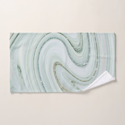 Elegant Marble Swirl Glitter Pattern Sparkle Glam Bad Handdoek (Handdoek)