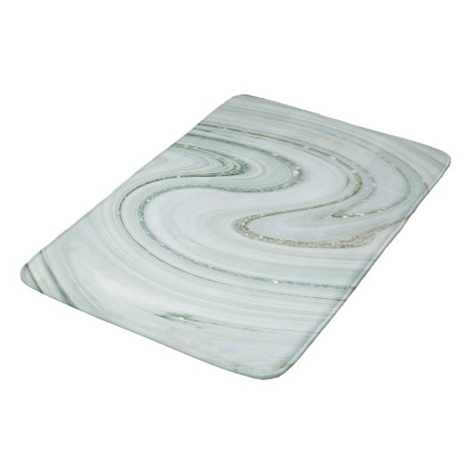Elegant Marble Swirl Glitter Pattern Sparkle Glam Badmat (Gekanteld)