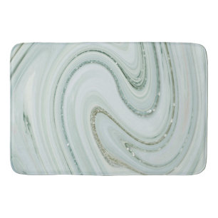 Elegant Marble Swirl Glitter Pattern Sparkle Glam Badmat