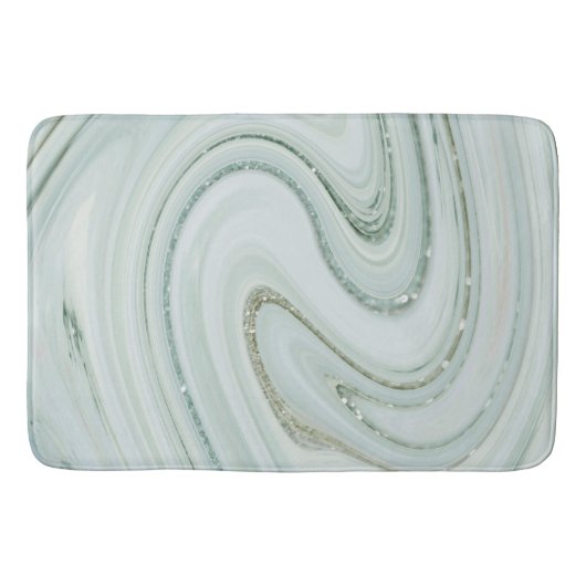 Elegant Marble Swirl Glitter Pattern Sparkle Glam Badmat (Voorkant)