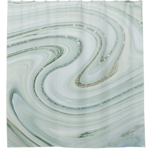 Elegant Marble Swirl Glitter Pattern Sparkle Glam Douchegordijn (Voorkant)