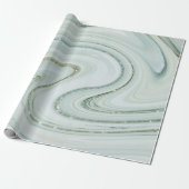 Elegant Marble Swirl Silver Glitter Sparkle Glam Cadeaupapier (Uitgerold)