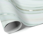 Elegant Marble Swirl Silver Glitter Sparkle Glam Cadeaupapier (Rol Hoek)