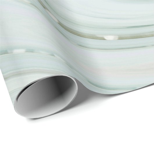 Elegant Marble Swirl Silver Glitter Sparkle Glam Cadeaupapier (Rol Hoek)