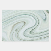 Elegant Marble Swirl Silver Glitter Sparkle Glam Inpakpapier Vel (Voorkant 2)