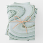 Elegant Marble Swirl Silver Glitter Sparkle Glam Inpakpapier Vel (In situ)