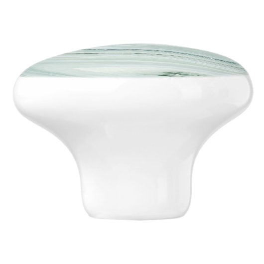 Elegant Marble Swirl Silver Glitter Sparkle Glam Keramische Knop (Zijkant)