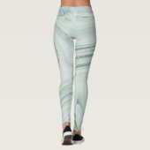 Elegant Marble Swirl Silver Glitter Sparkle Glam Leggings (Achterkant)