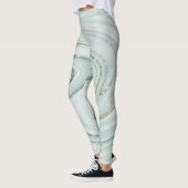 Elegant Marble Swirl Silver Glitter Sparkle Glam Leggings (Links)