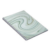 Elegant Marble Swirl Silver Glitter Sparkle Glam Notitieboek (Rechterzijde)