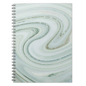 Elegant Marble Swirl Silver Glitter Sparkle Glam Notitieboek (Voorkant)